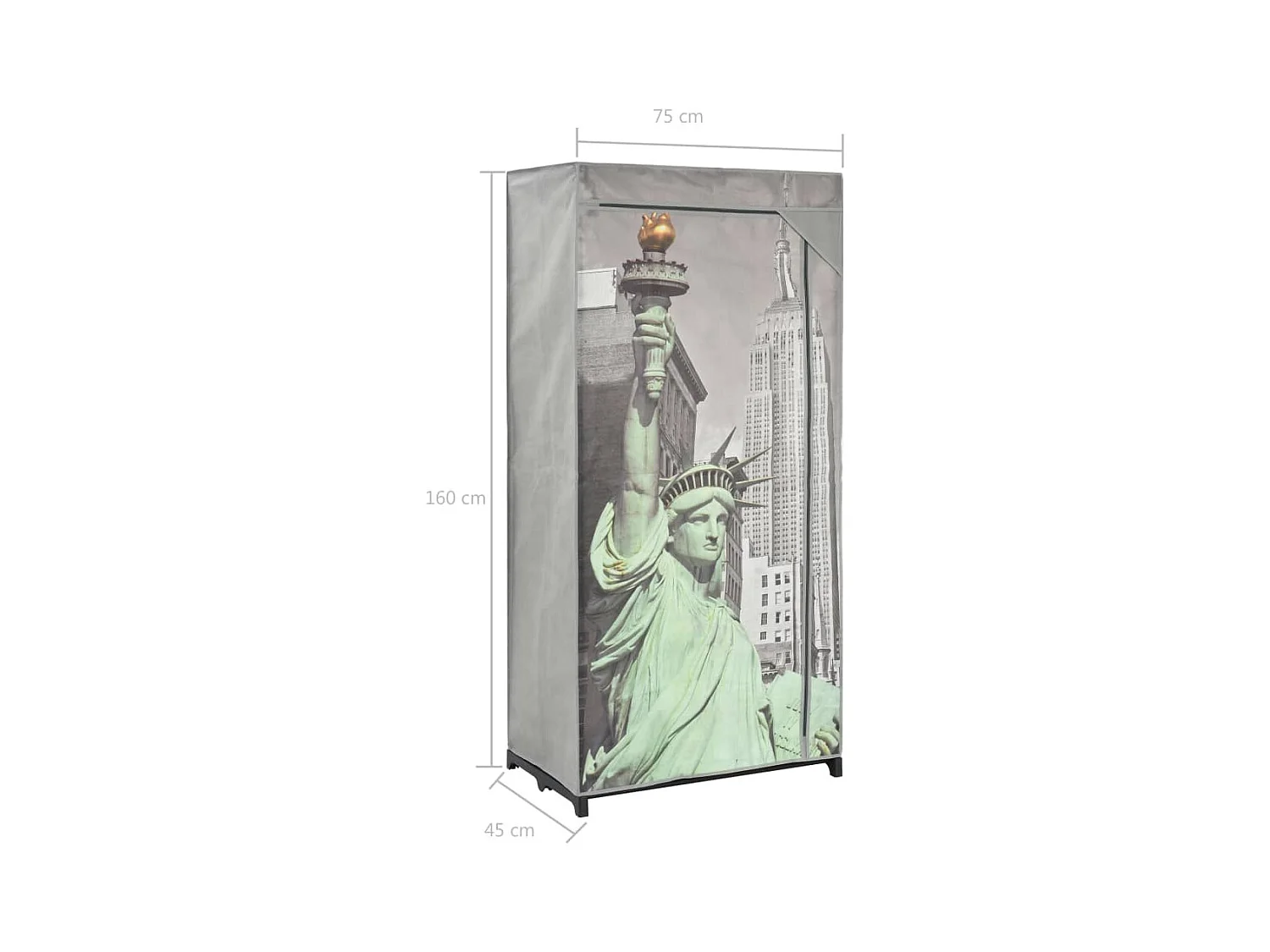 Garderobe New York 75x45x160 cm Tissu