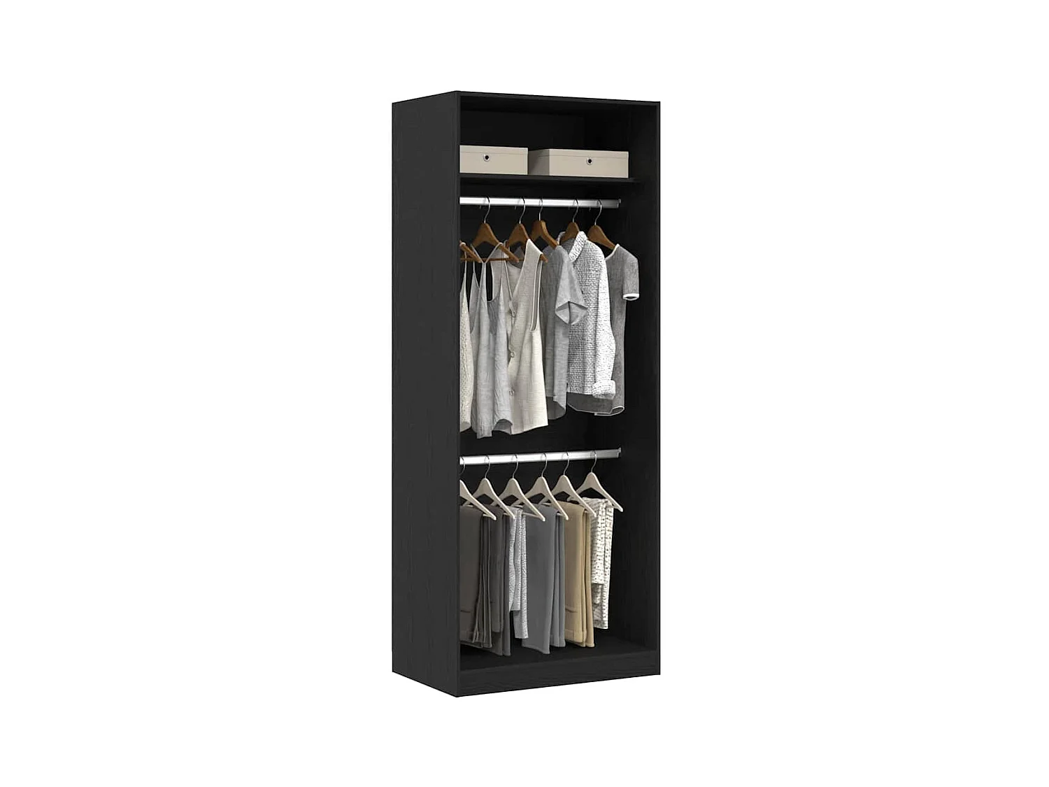 Kleiderschrank Eiche schwarz 80 x 50 x 200 cm Holzwerkstoff