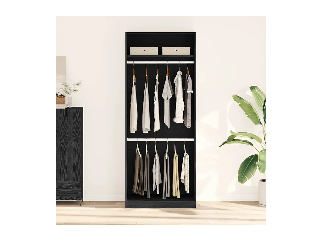 Armoire Chêne noir 80 x 50 x 200 cm Bois d'ingénierie