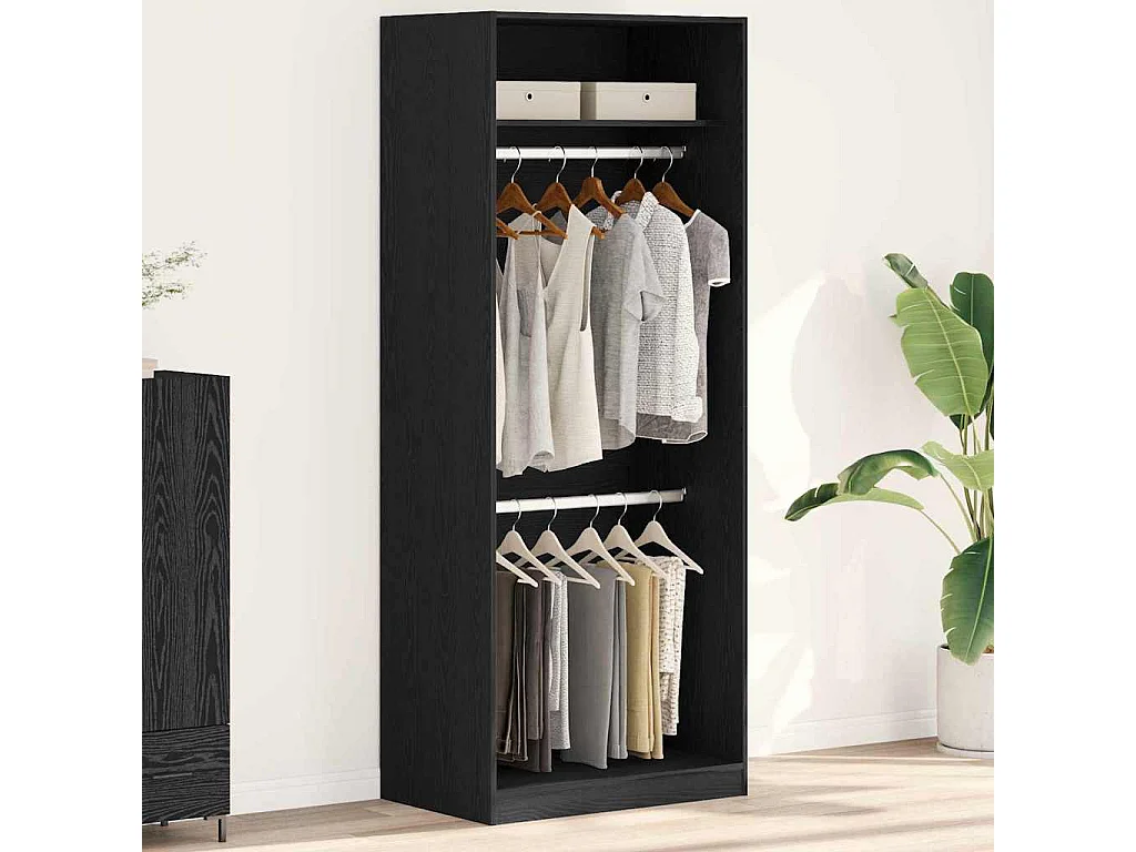 Armoire Chêne noir 80 x 50 x 200 cm Bois d'ingénierie