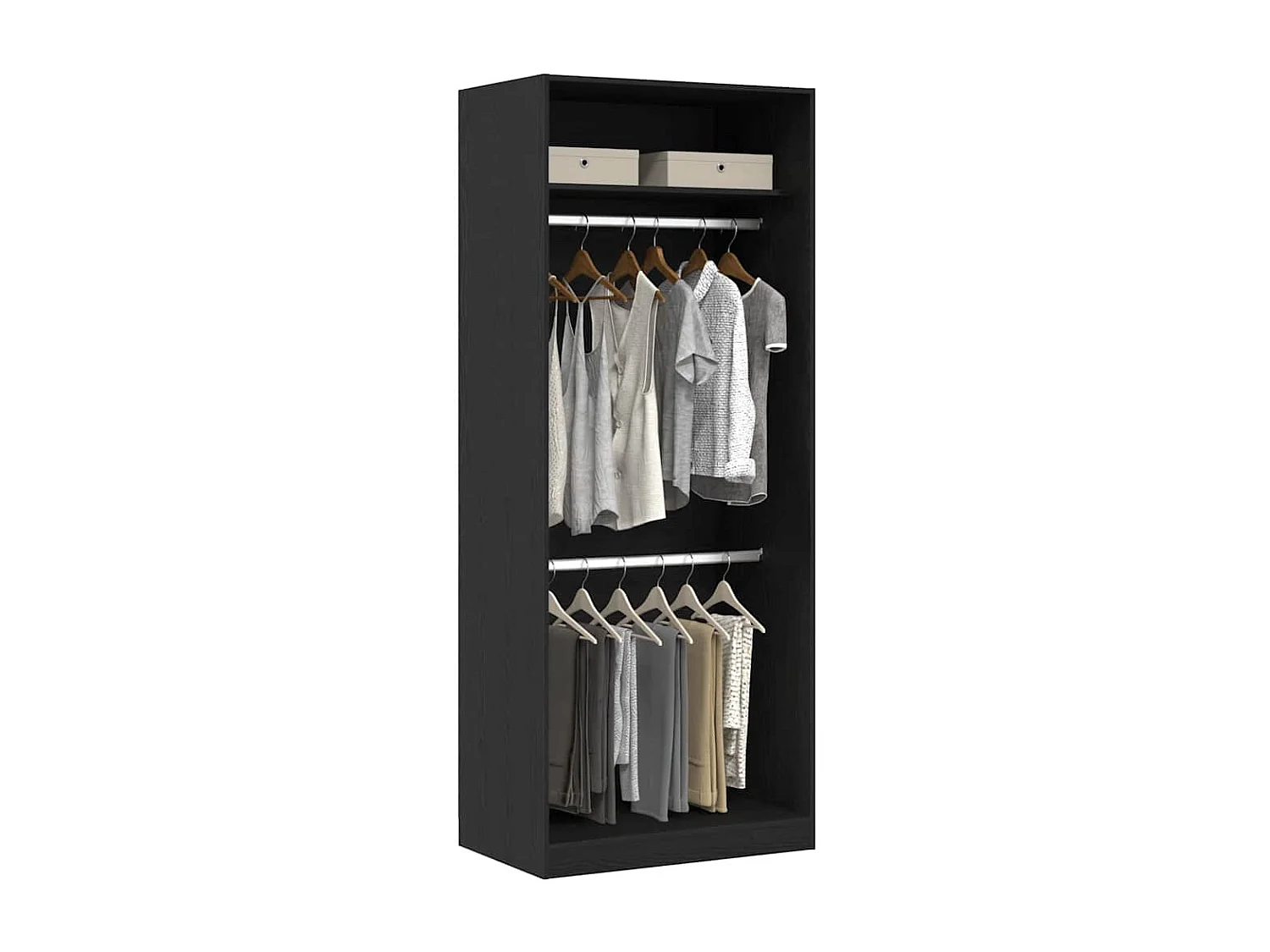 Armoire Chêne noir 80 x 50 x 200 cm Bois d'ingénierie