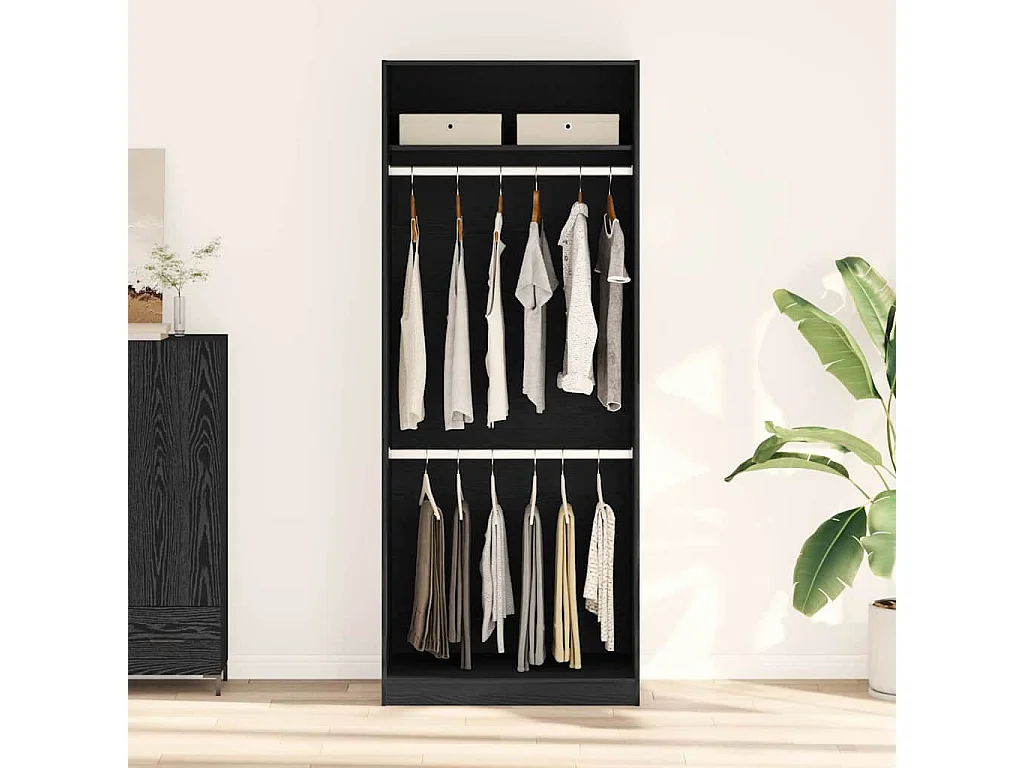 Armoire Chêne noir 80 x 50 x 200 cm Bois d'ingénierie