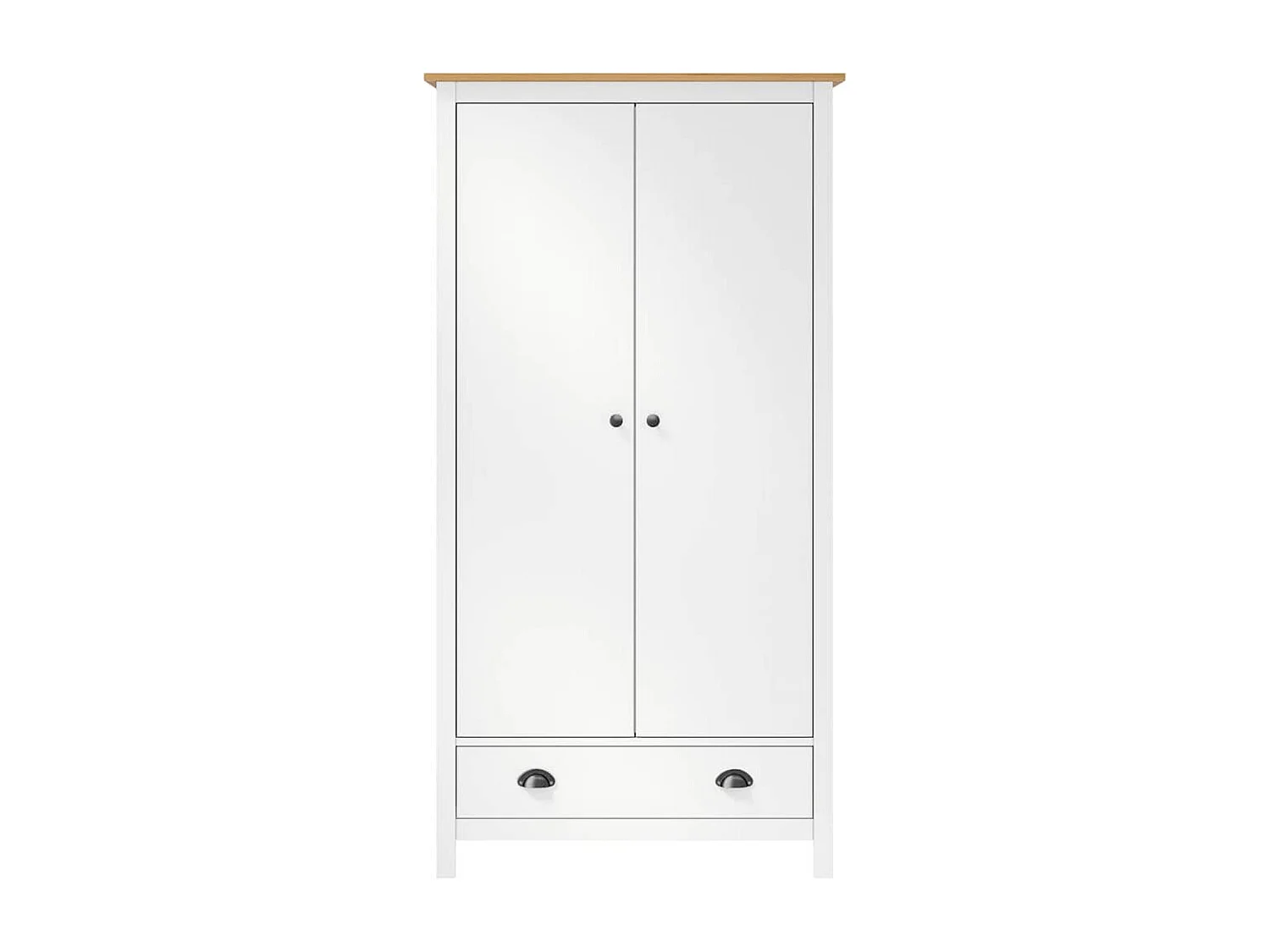 Armario Hill de 2 puertas blanco 89x50x170cm madera maciza de pino