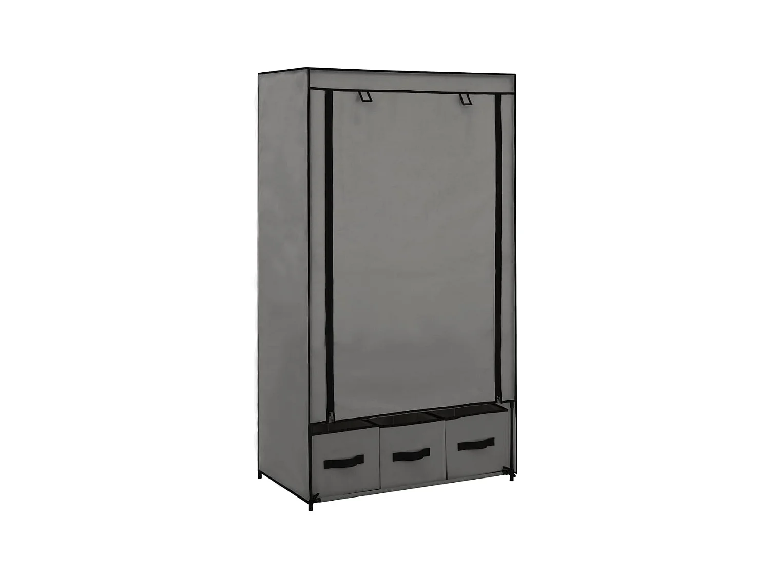 Grauer Kleiderschrank 87 x 49 x 159 cm Stoff