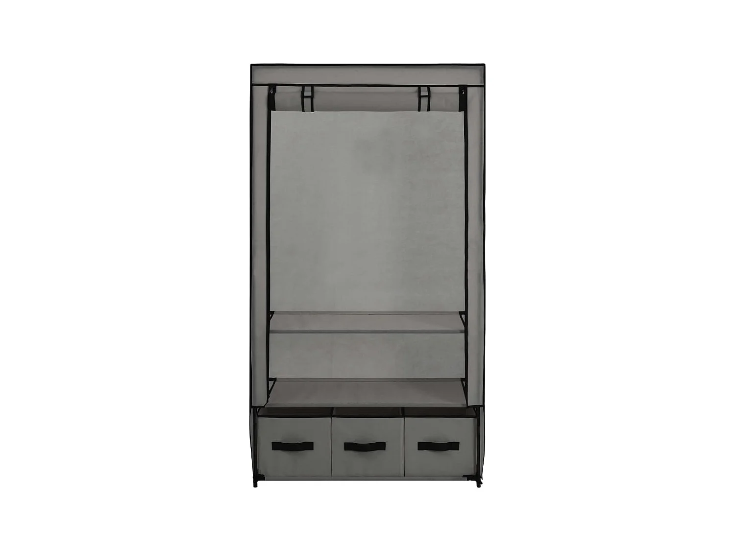 Grauer Kleiderschrank 87 x 49 x 159 cm Stoff