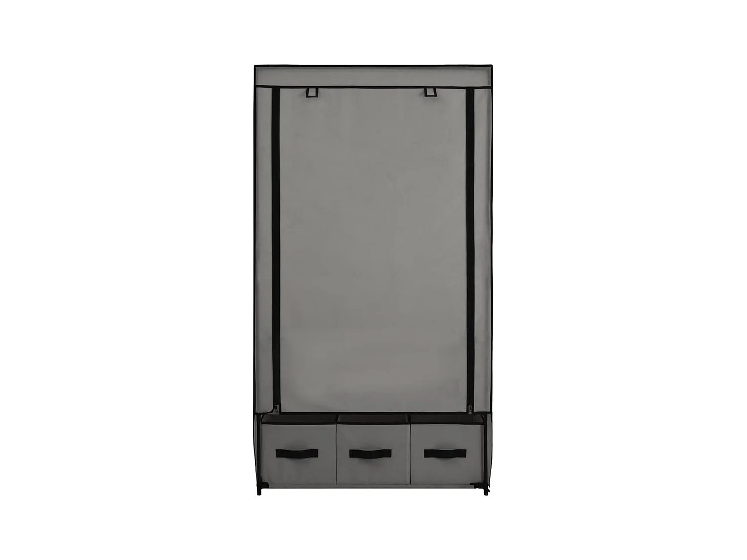 Grauer Kleiderschrank 87 x 49 x 159 cm Stoff