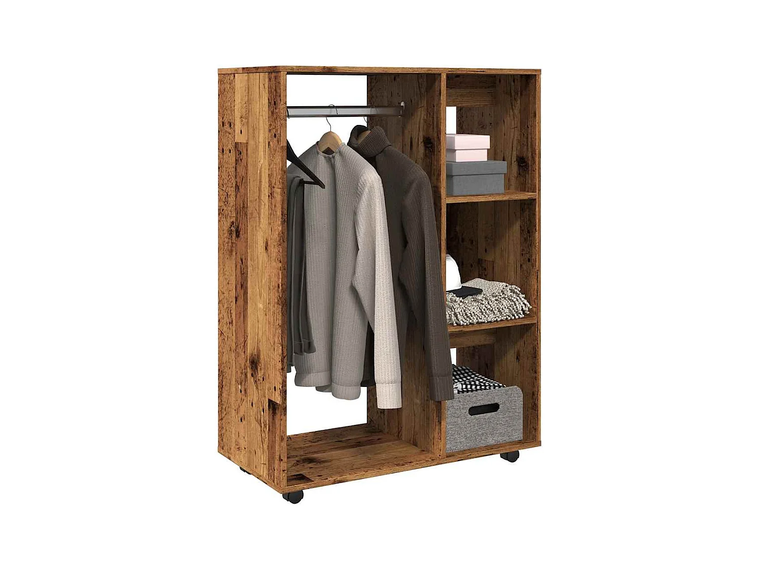 Garde-robe vieux bois 80x40x110 cm bois d'ingénierie