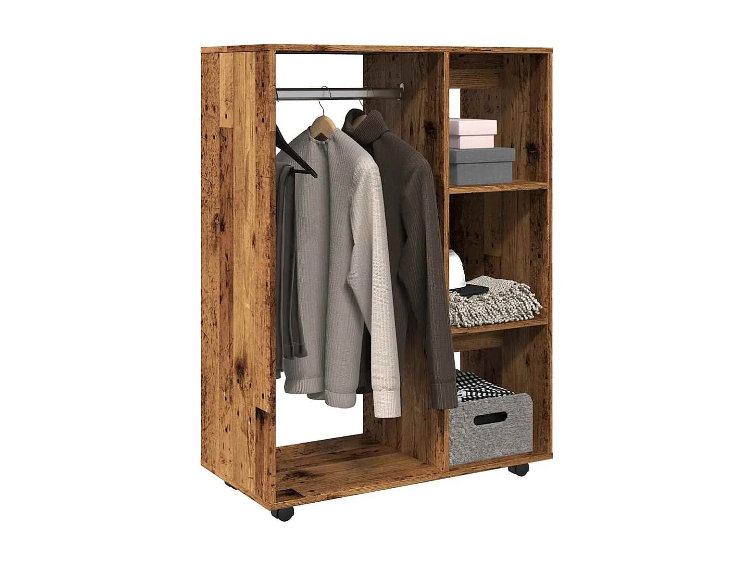 Garde-robe vieux bois 80x40x110 cm bois d'ingénierie