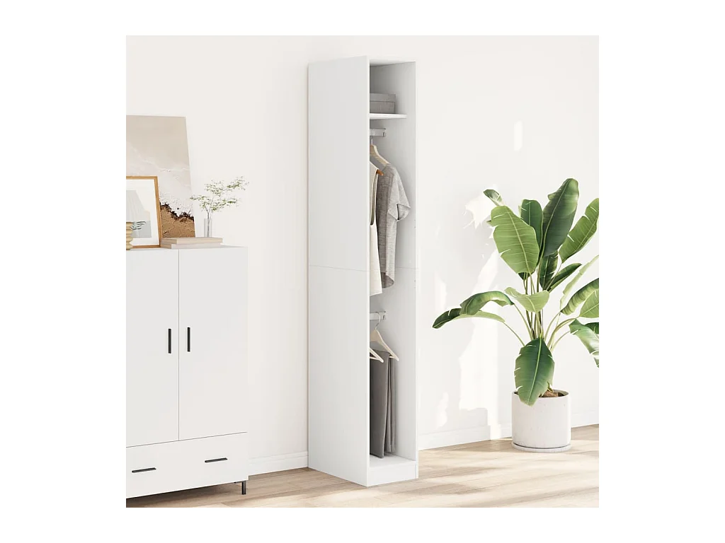 Witte kledingkast 30x50x200 cm Technisch hout