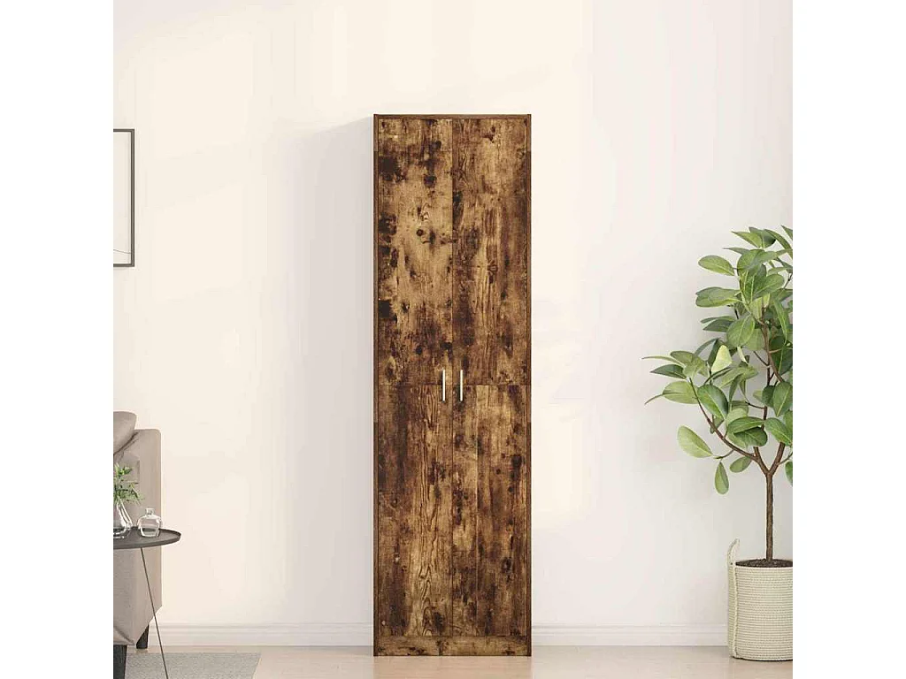 Armadio in rovere affumicato 55 x 25 x 189 cm in legno ingegnerizzato