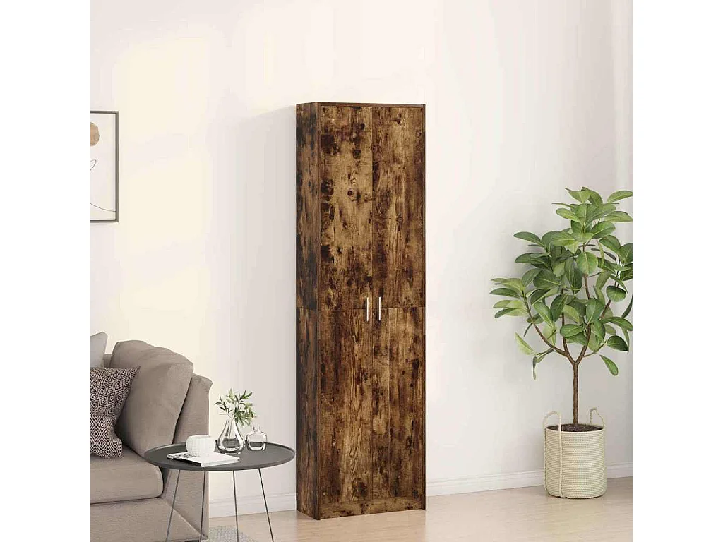 Armadio in rovere affumicato 55 x 25 x 189 cm in legno ingegnerizzato