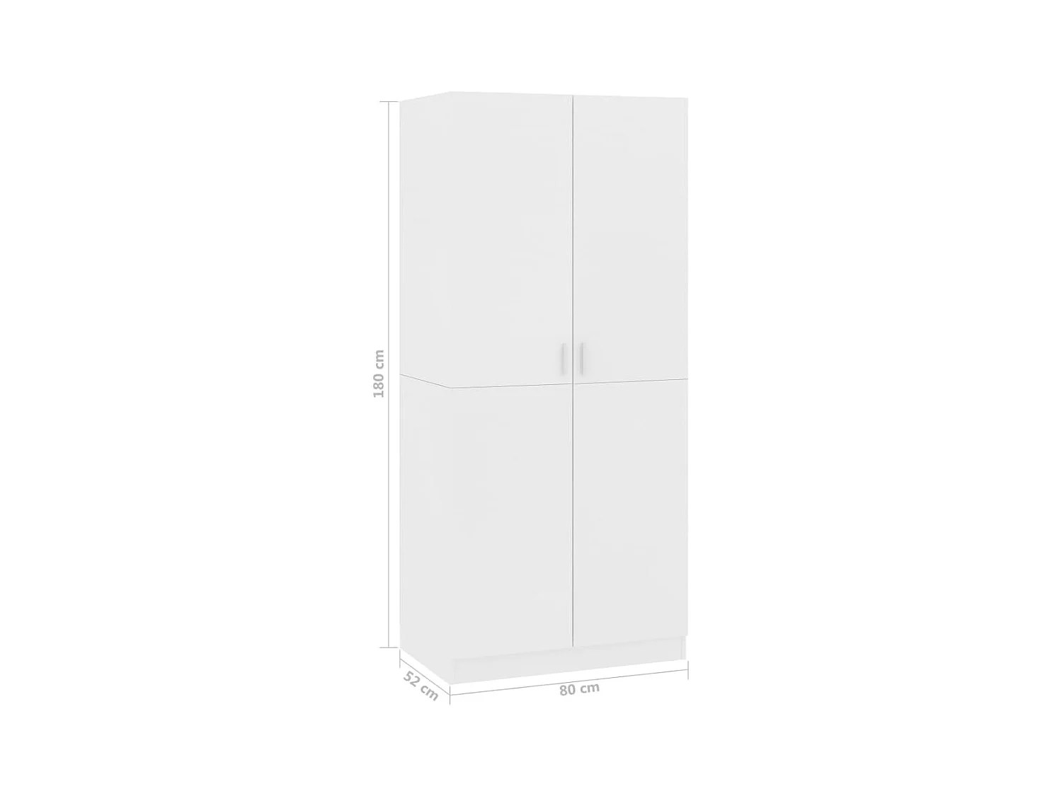 Witte kledingkast 80x52x180 cm Technisch hout