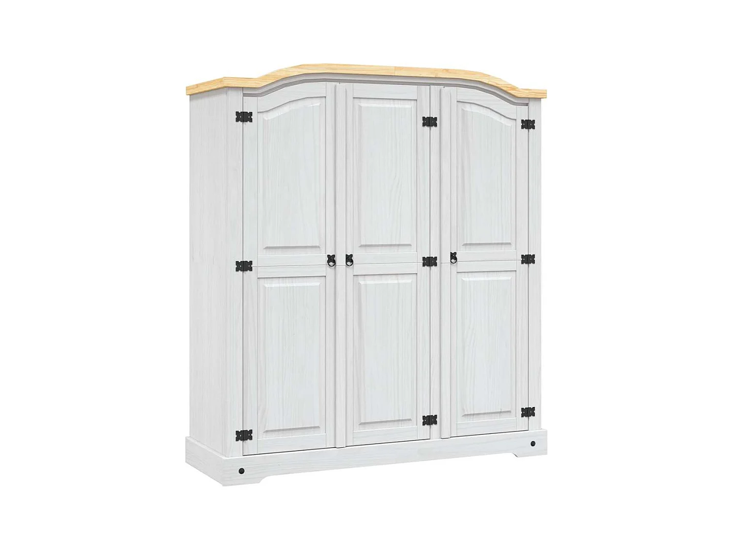 Kledingkast met 3 deuren Corona-serie Mexicaans grenen Wit