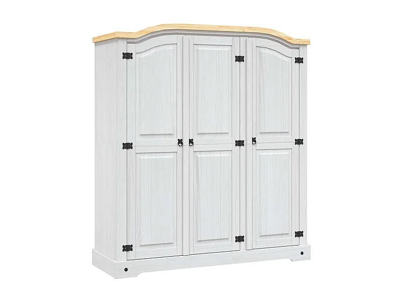 Garde-robe avec 3 portes Gamme Corona pin mexicain Blanc