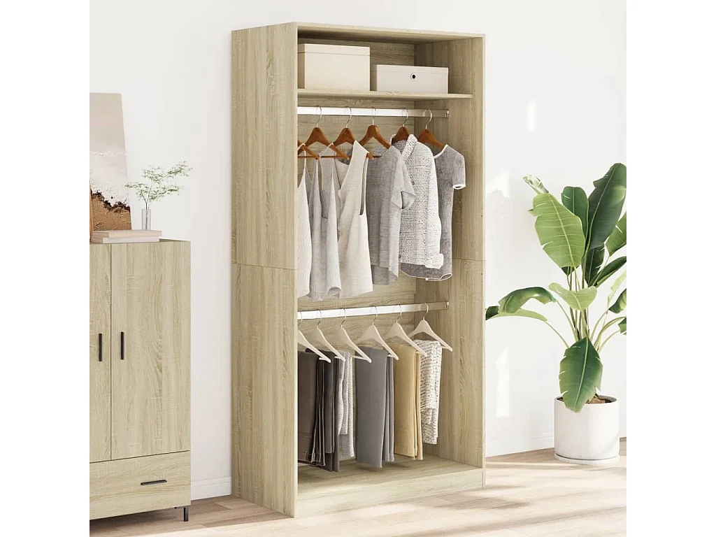 Armario de roble Sonoma 100x50x200 cm Aglomerado