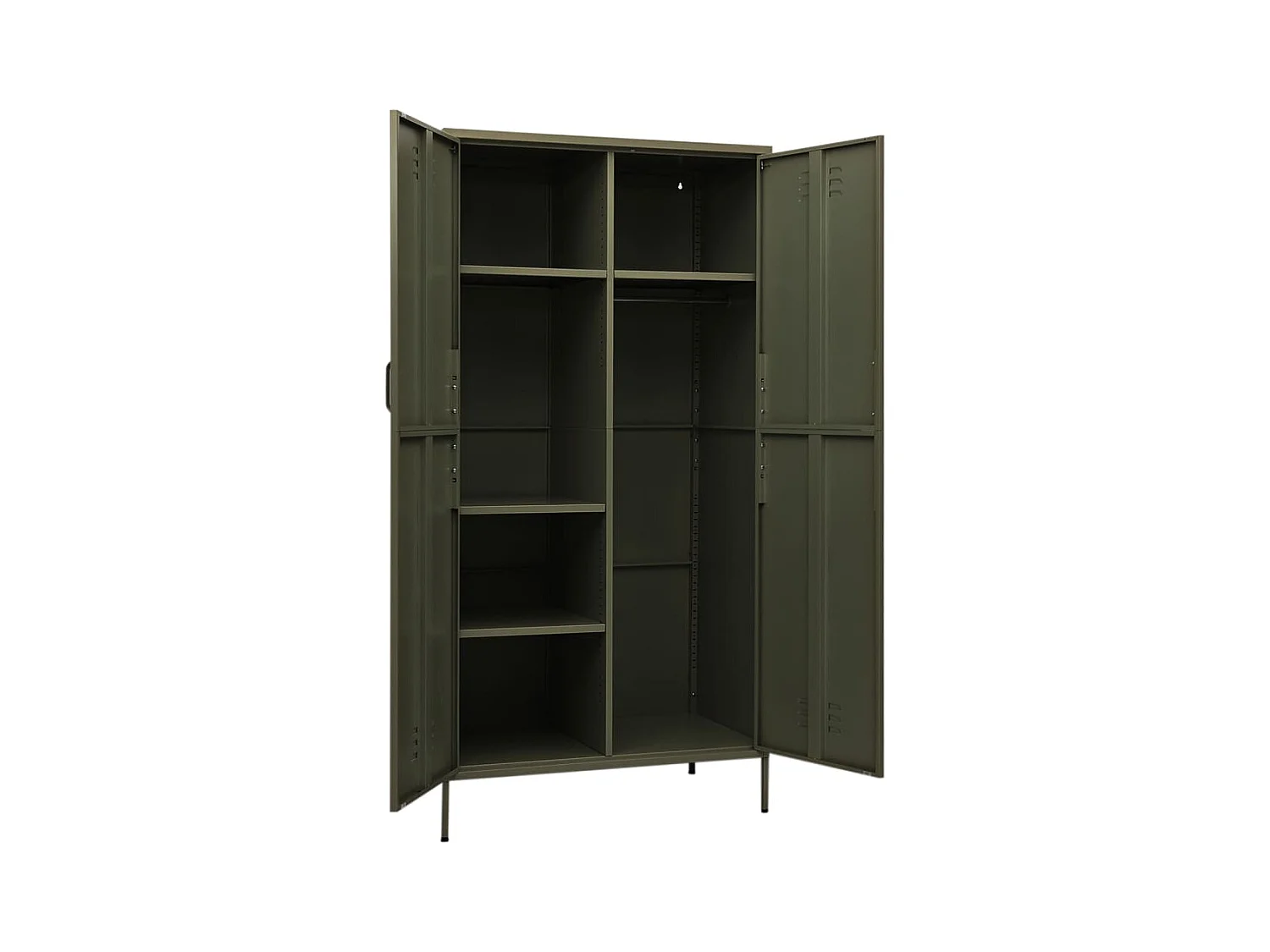 Olijfgroene kledingkast 90x50x180 cm staal