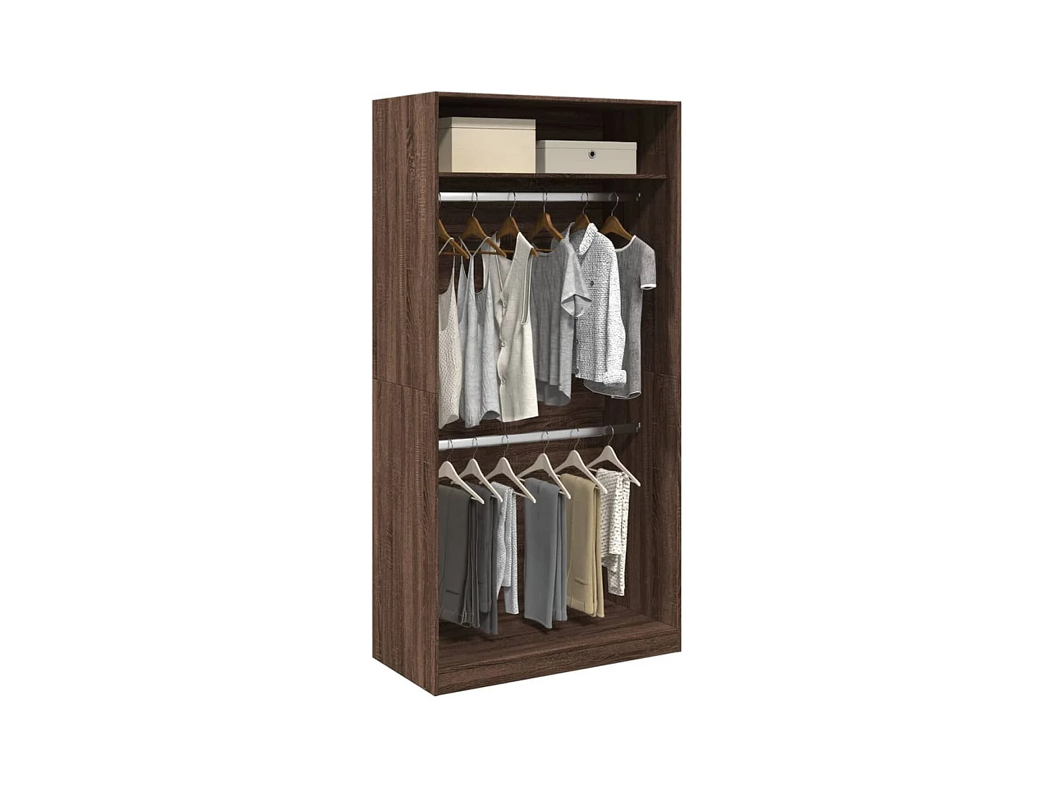 Kledingkast bruin eiken 100x50x200 cm bewerkt hout