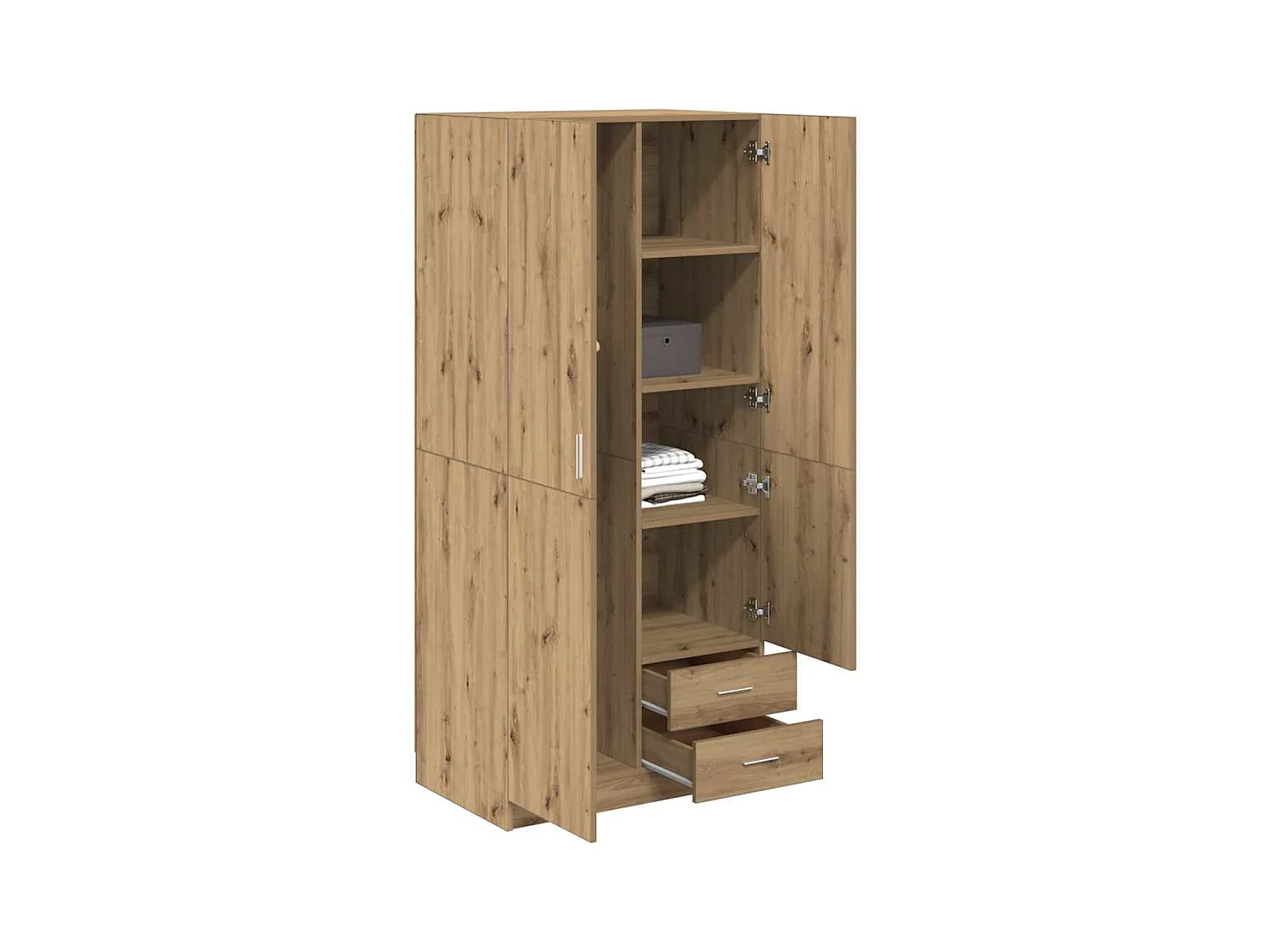 Garde-robe chêne artisanal 80x52x180 cm bois d'ingénierie