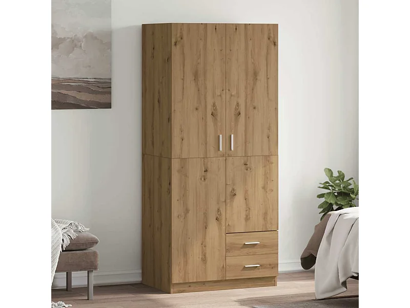 Garde-robe chêne artisanal 80x52x180 cm bois d'ingénierie