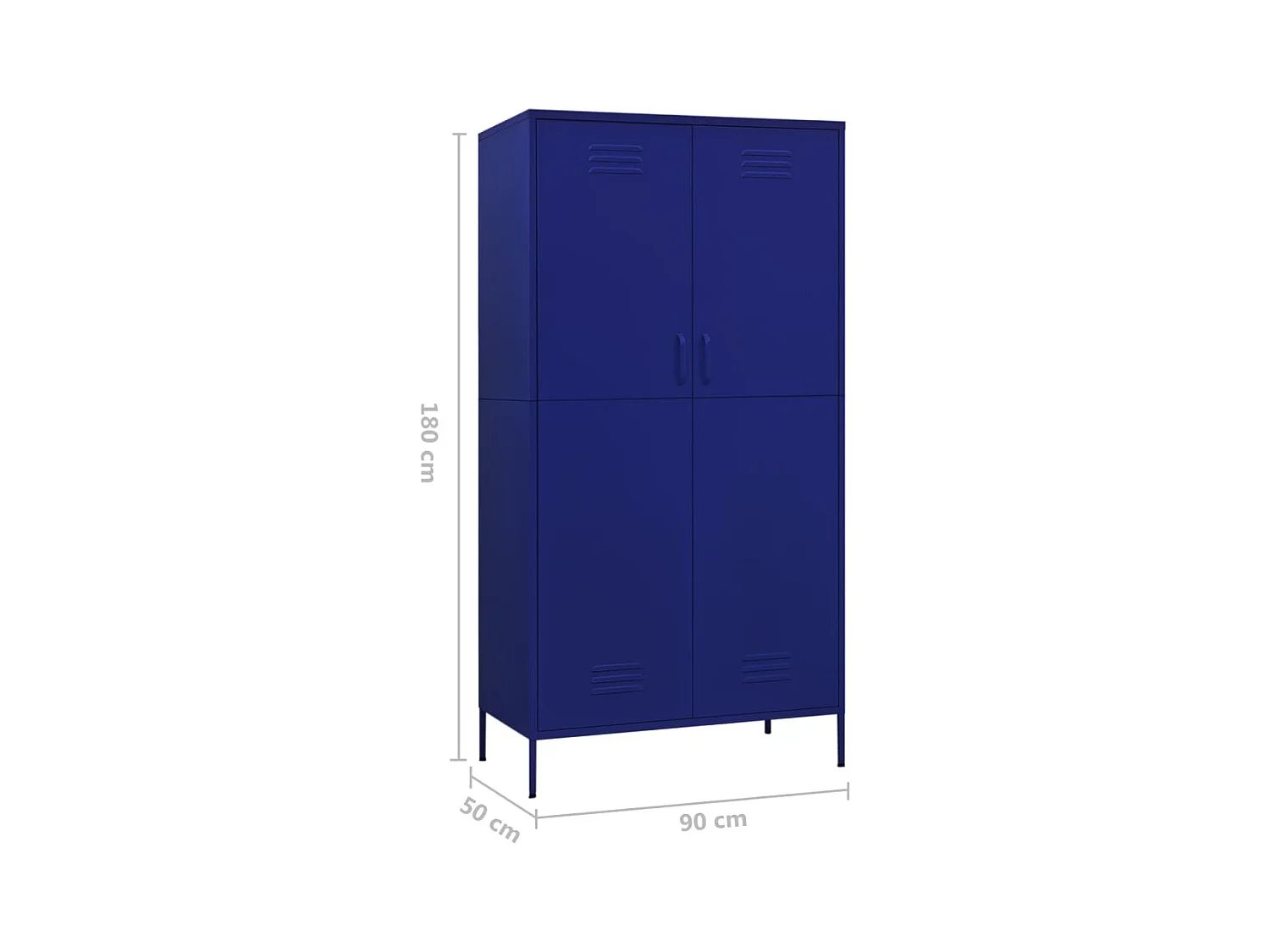 Marineblauer Kleiderschrank 90x50x180 cm Stahl
