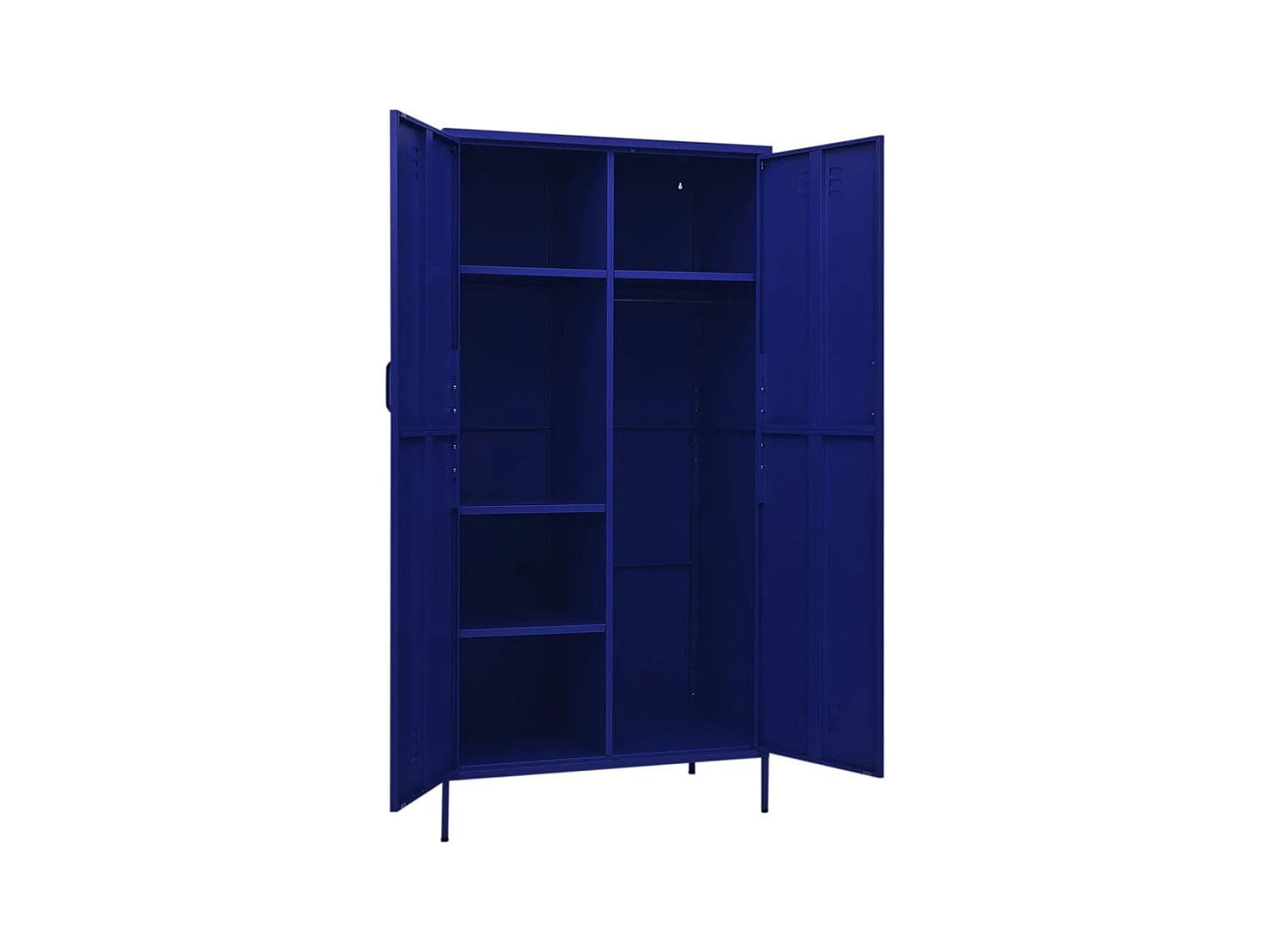 Marineblauwe kledingkast 90x50x180 cm staal