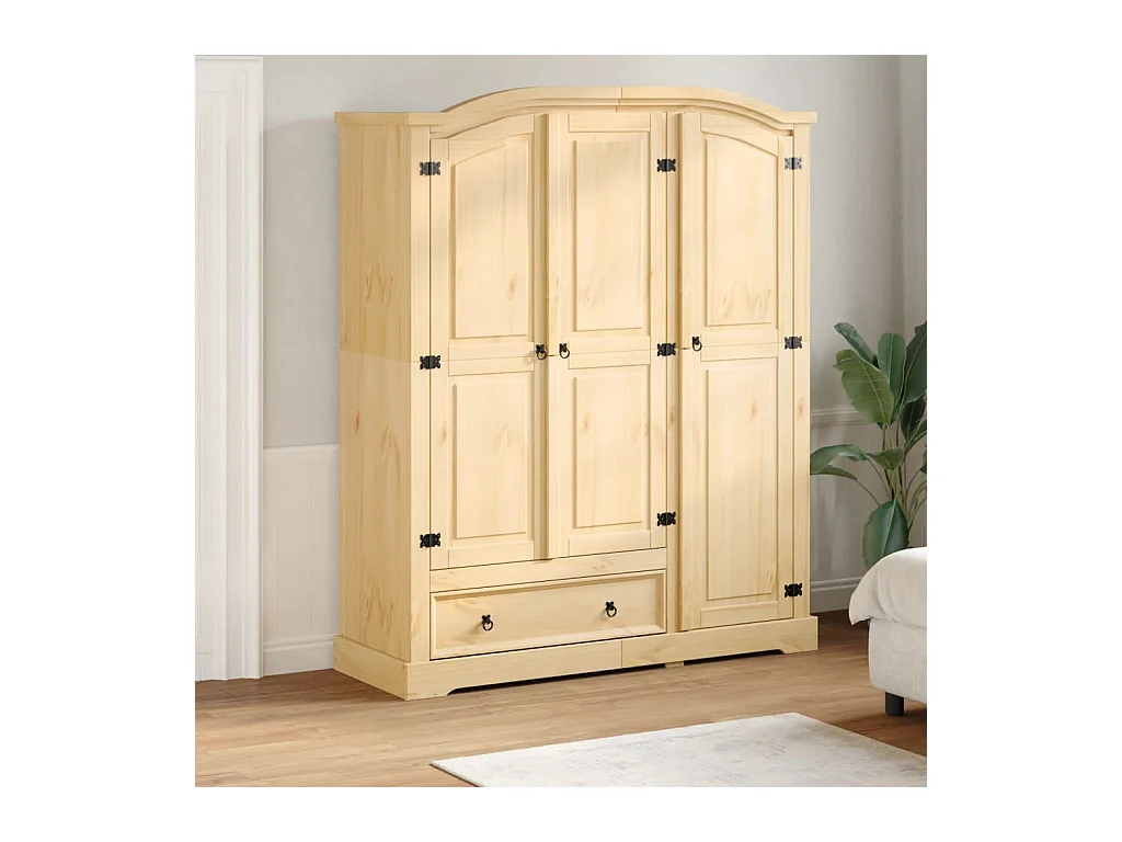 Corona kledingkast 151,5x52x186 cm massief grenenhout