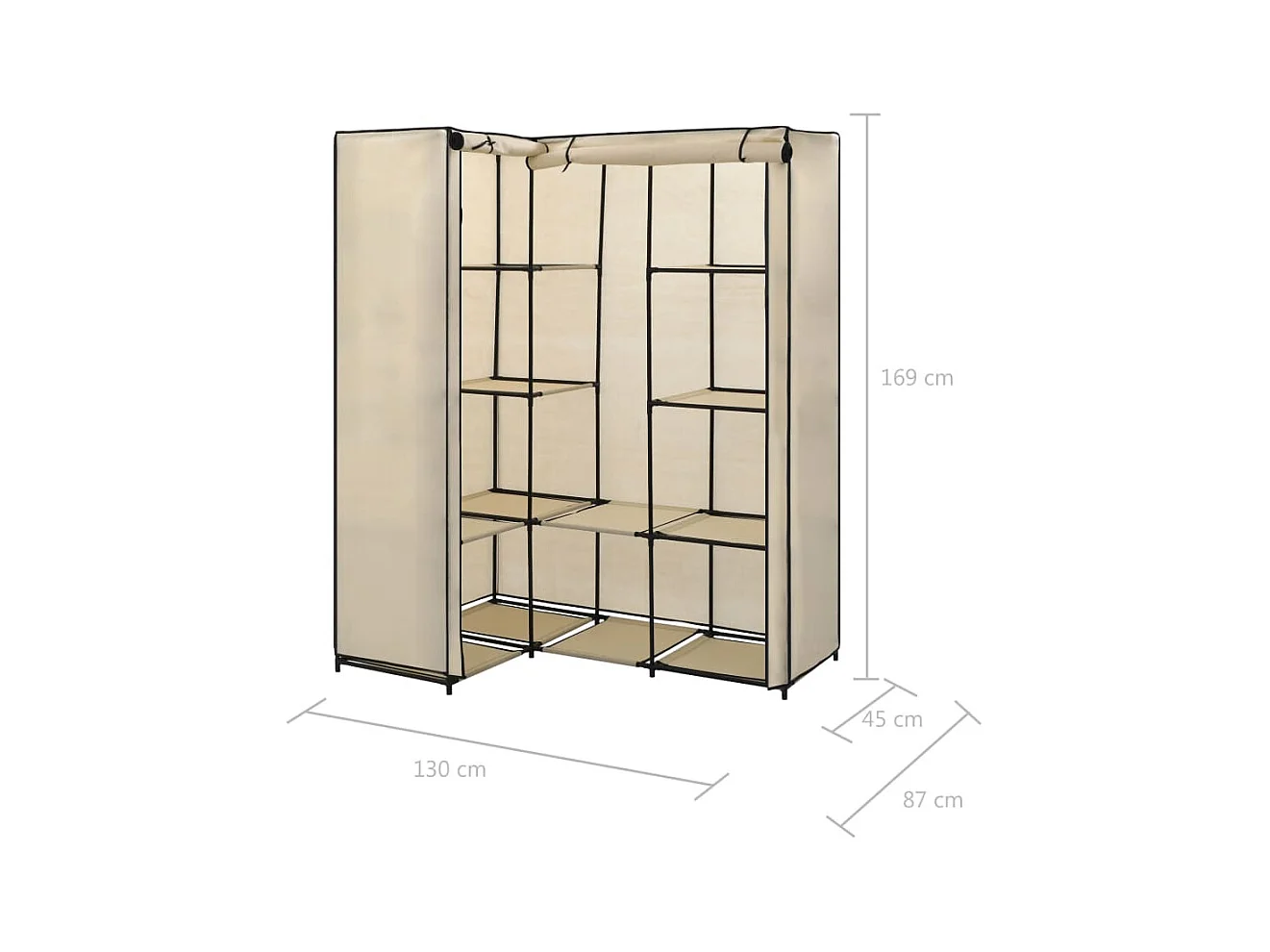 Armario esquinero Crema 130 x 87 x 169 cm