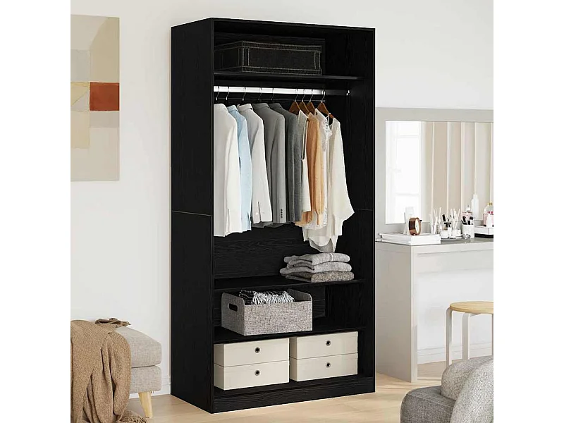 Armoire Chêne noir 100 x 50 x 200 cm Bois d'ingénierie