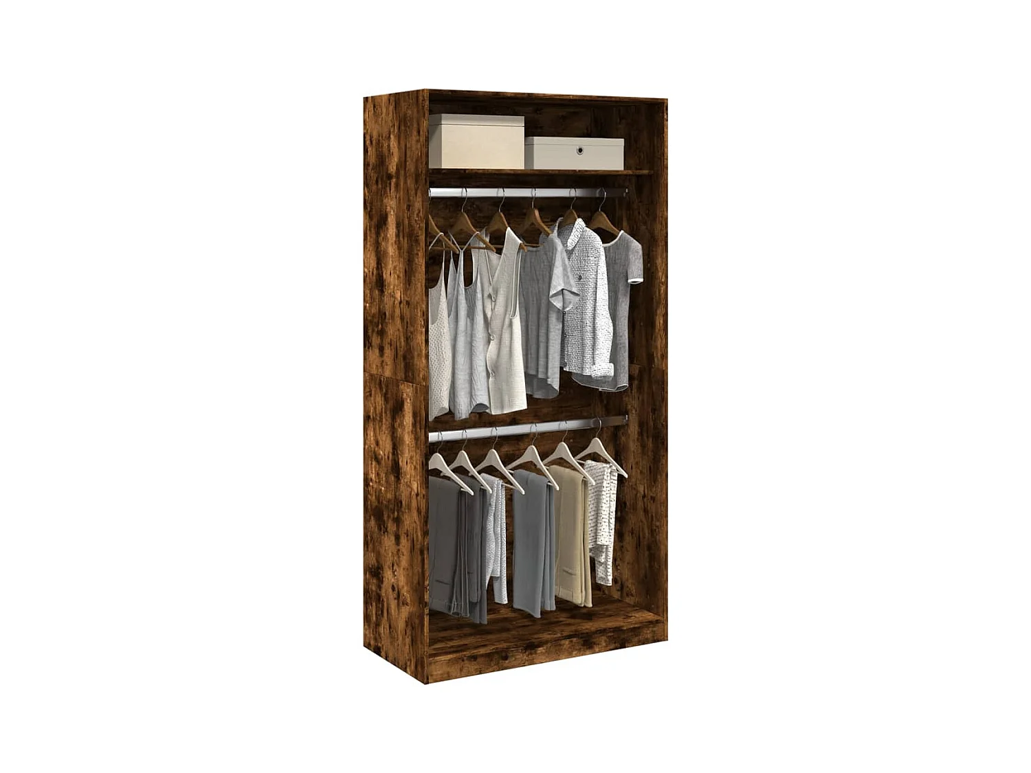 Armadio in rovere affumicato 100x50x200 cm in legno ingegnerizzato