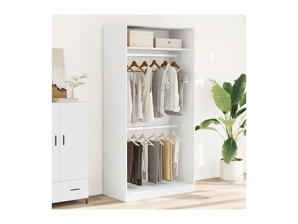 Witte kledingkast 100x50x200 cm Technisch hout