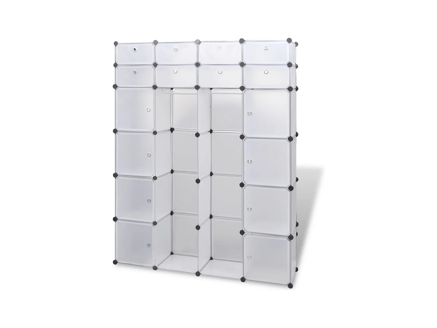 Armario modular con 18 compartimentos, blanco, 37x146x180,5 cm