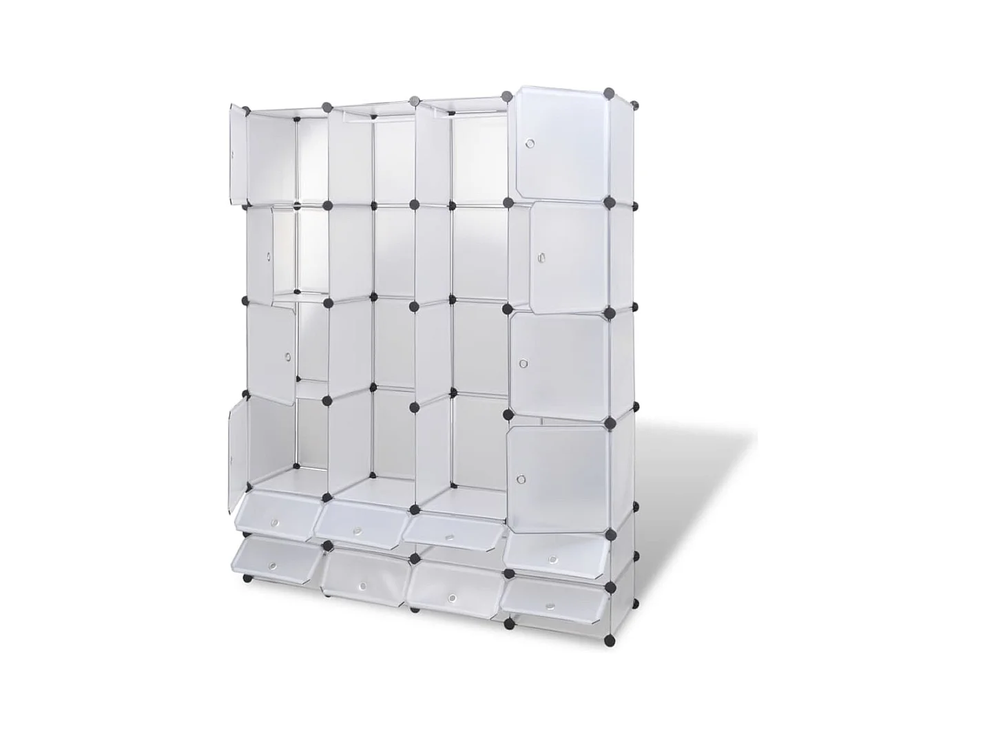Armario modular con 18 compartimentos, blanco, 37x146x180,5 cm