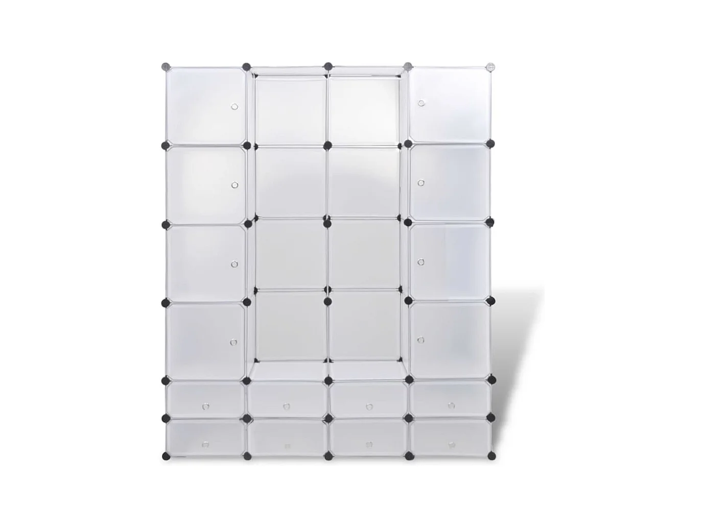 Armario modular con 18 compartimentos, blanco, 37x146x180,5 cm