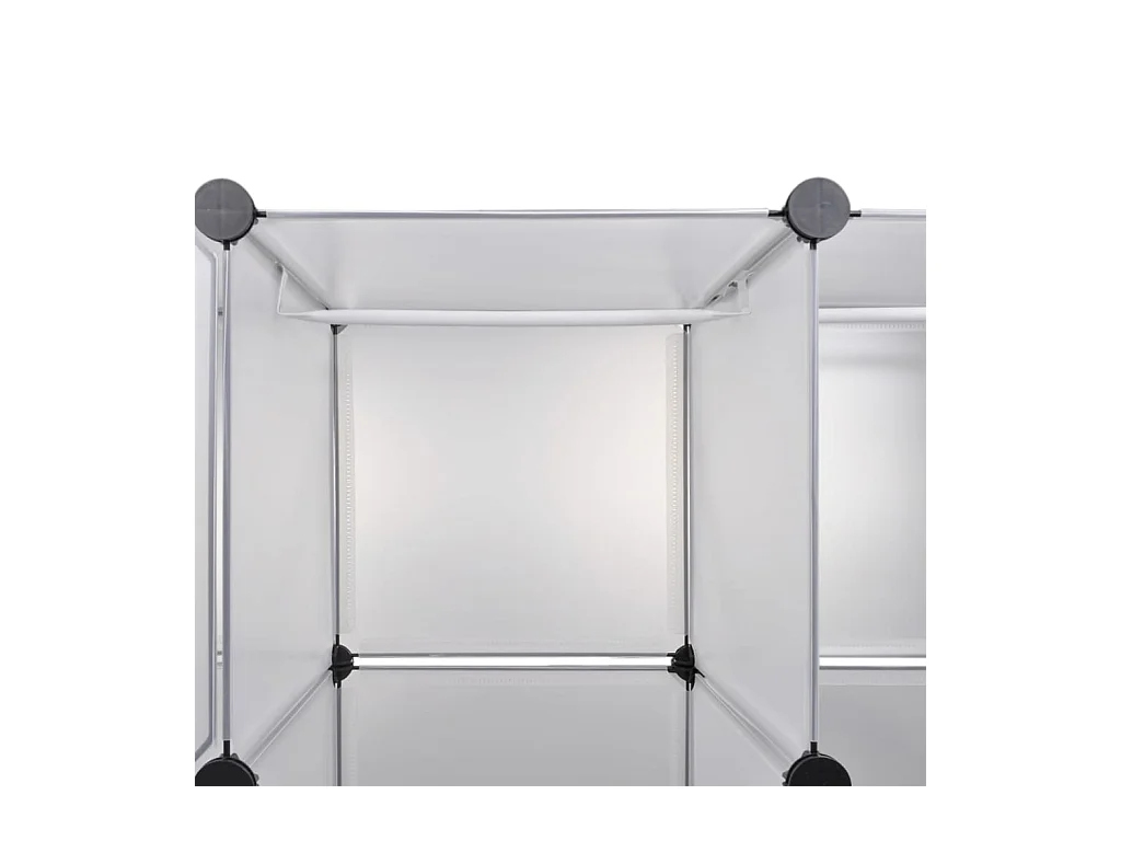 Armario modular con 18 compartimentos, blanco, 37x146x180,5 cm