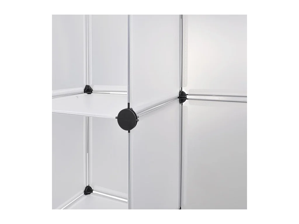 Armario modular con 18 compartimentos, blanco, 37x146x180,5 cm