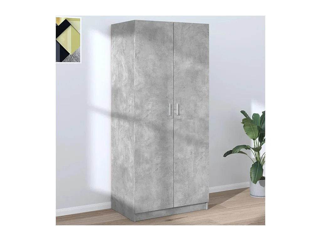 Armadio grigio cemento 80x52x180 cm in legno ingegnerizzato