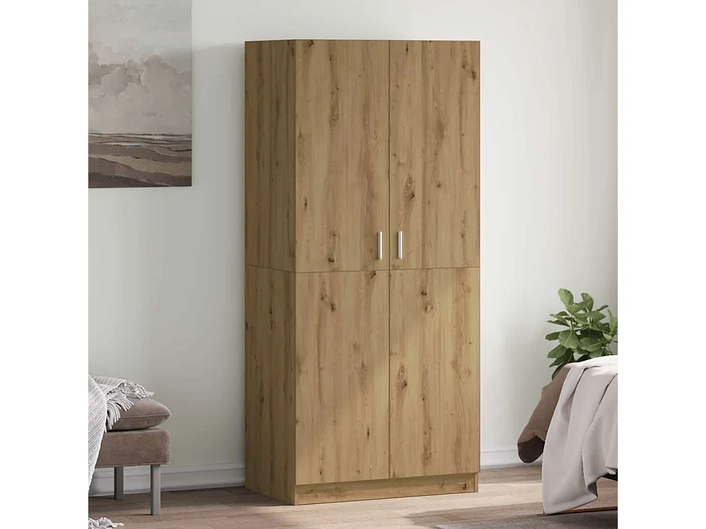 Garde-robe chêne artisanal 80x52x180 cm bois d'ingénierie