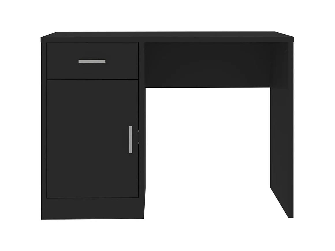 Bureau met lade en kast Zwart 100x40x73 cm Technisch hout