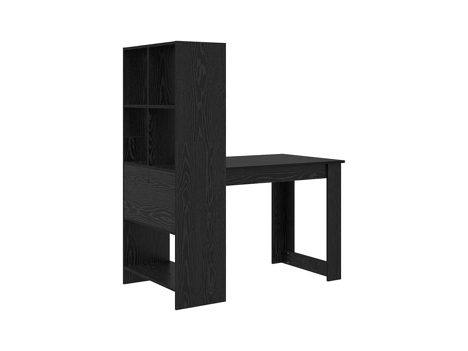 Scrivania in rovere nero 122 x 67 x 145 cm in legno ingegnerizzato