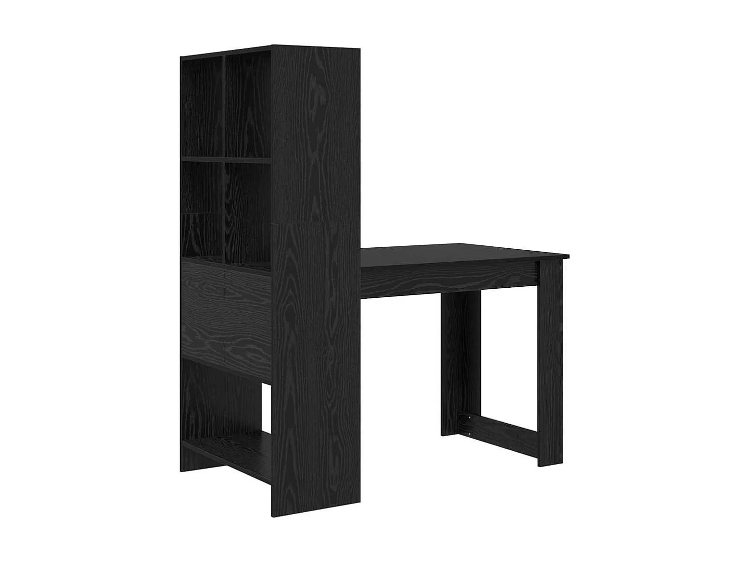 Scrivania in rovere nero 122 x 67 x 145 cm in legno ingegnerizzato