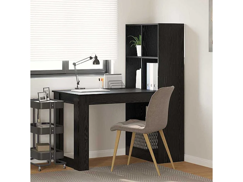 Scrivania in rovere nero 122 x 67 x 145 cm in legno ingegnerizzato