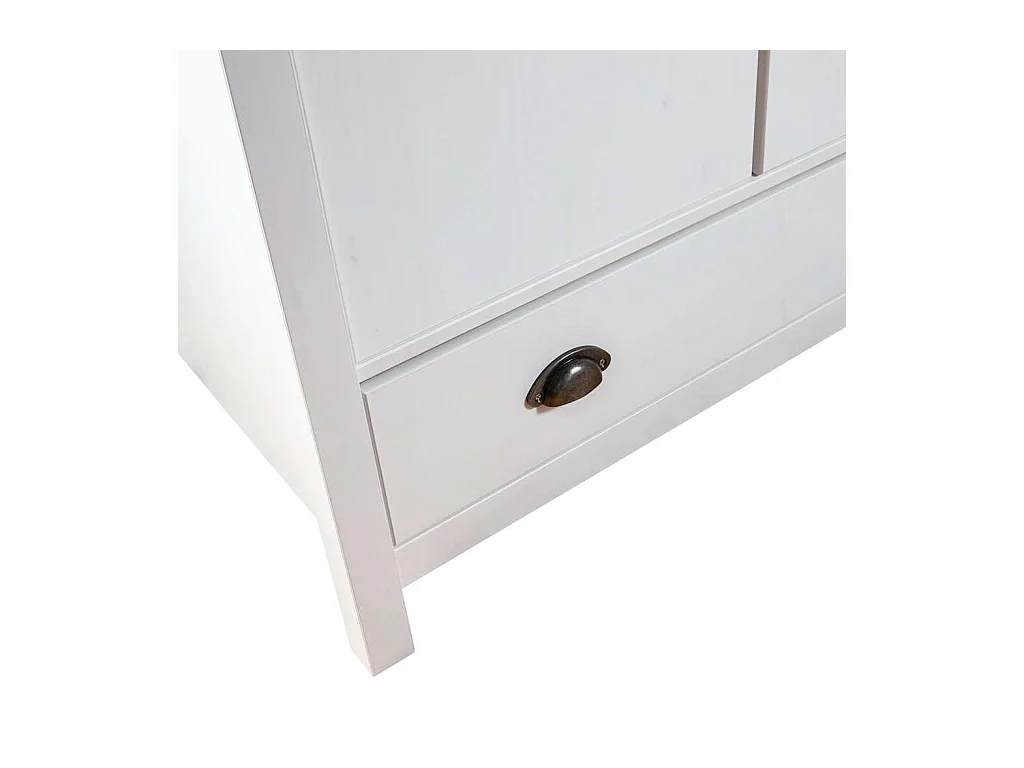 Garde-robe à 2 portes Hill Blanc 89x50x170cm Bois de pin solide