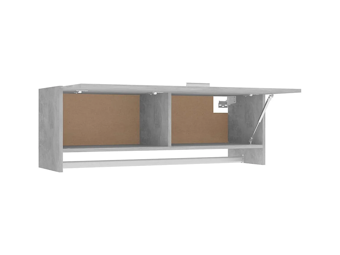 Betongrauer Kleiderschrank 100x32,5x35 cm Holzwerkstoff