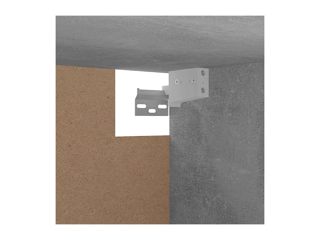 Betongrauer Kleiderschrank 100x32,5x35 cm Holzwerkstoff