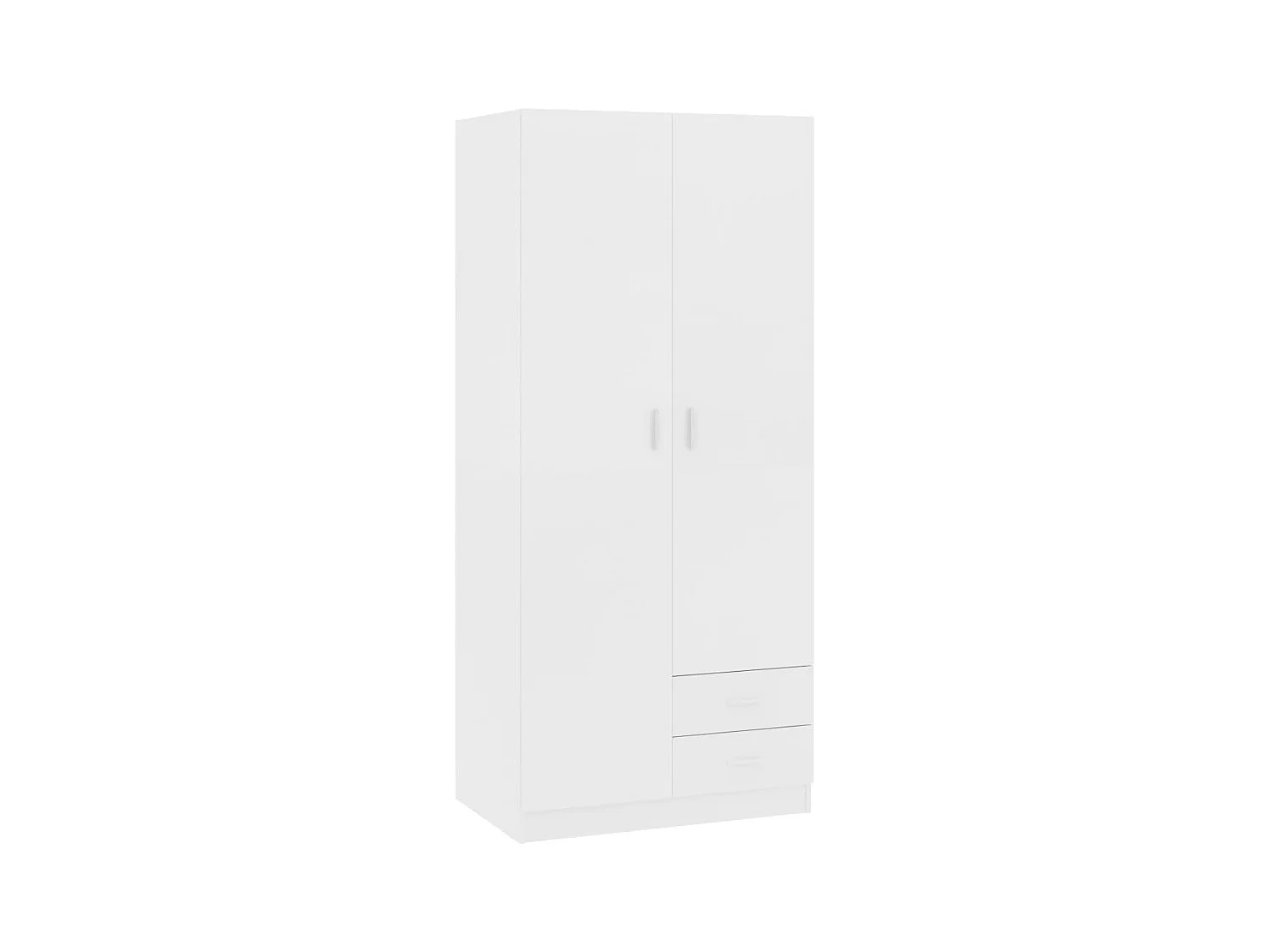 Weißer Kleiderschrank 80x52x180 cm Holzwerkstoff