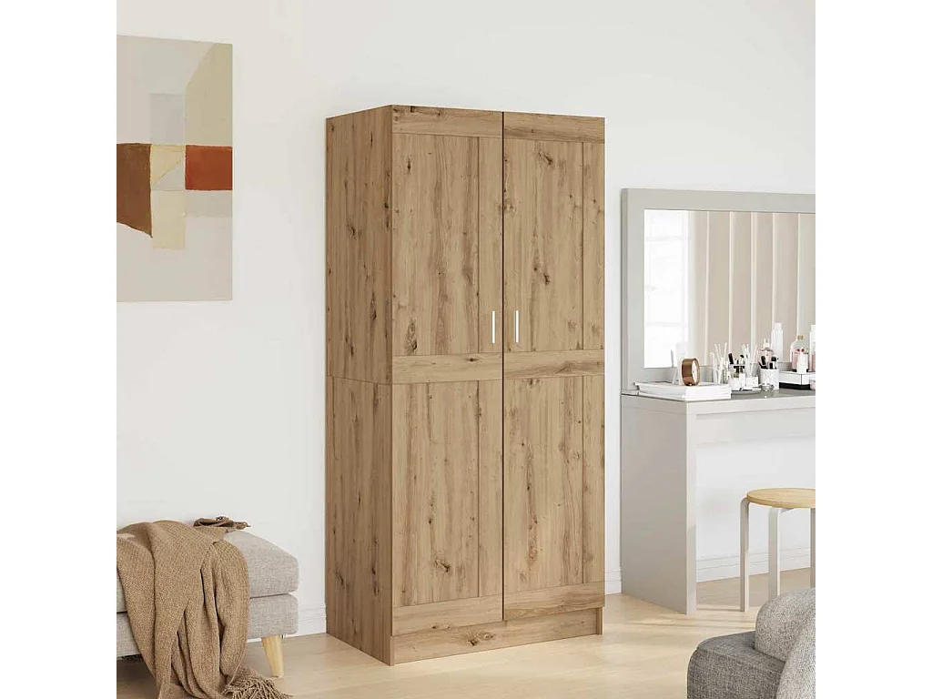 Artisan Eiken Kledingkast 82,5 x 51,5 x 180 cm Bewerkt Hout