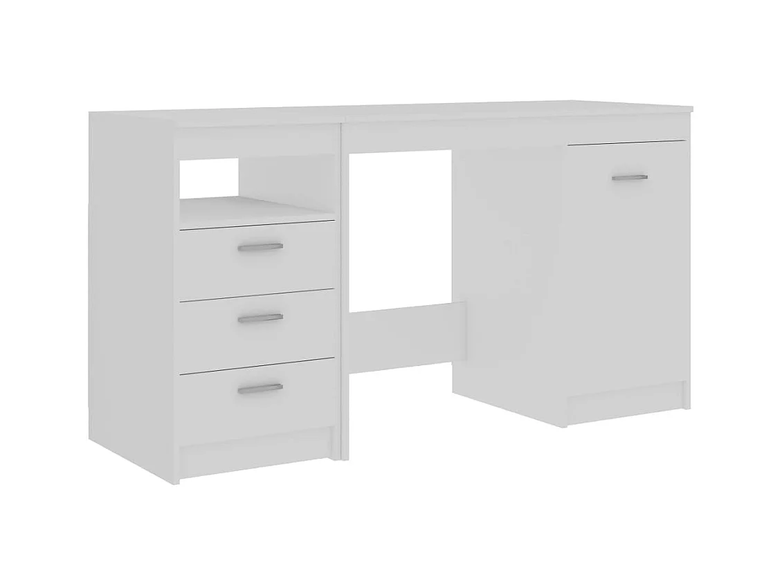 Escritorio blanco 140x50x76 cm Madera de ingeniería