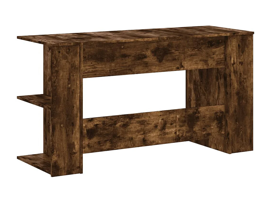 Escritorio de roble ahumado 140x50x75 cm madera de ingeniería