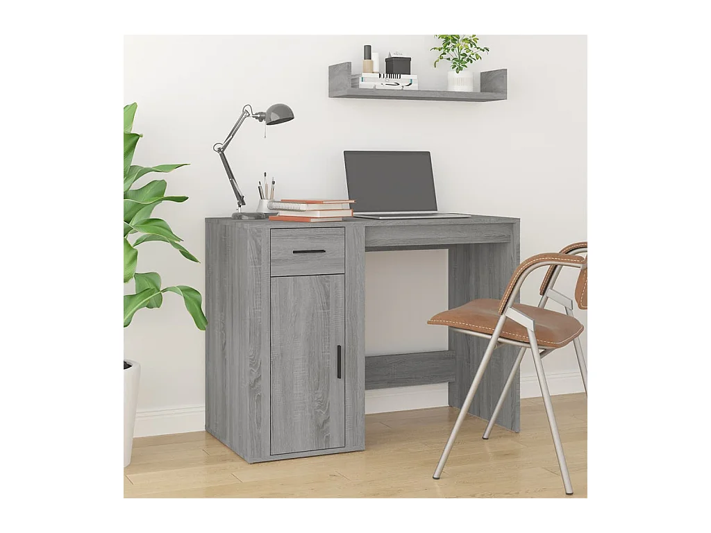 Escritorio Sonoma Gris 100x49x75 cm Madera de Ingeniería