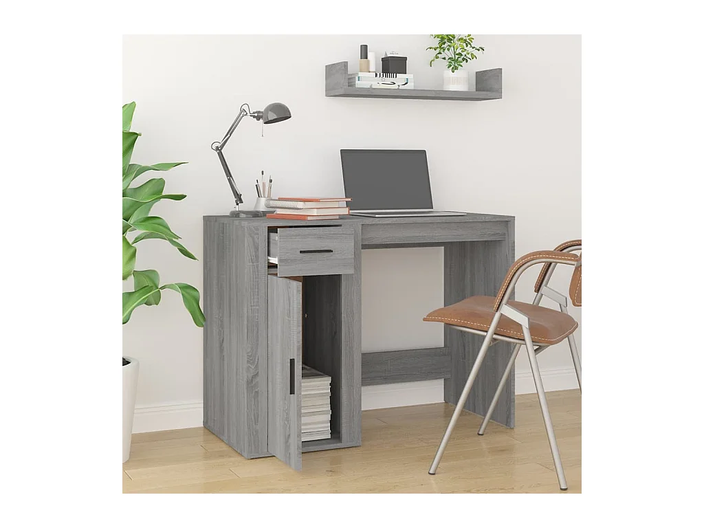 Escritorio Sonoma Gris 100x49x75 cm Madera de Ingeniería